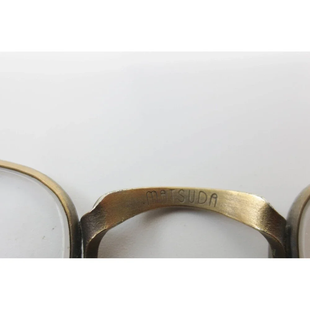 Matsuda Antique Gold Oval Metal Eyeglasses Filigree Bridge Tortoise 39958